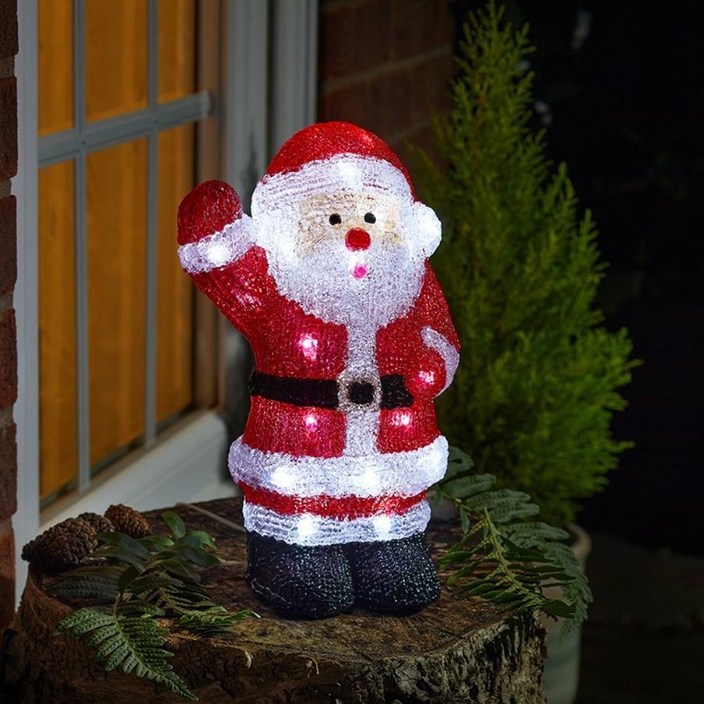 Three Kings 28cm InLit Ice Santa Outdoor Decoration