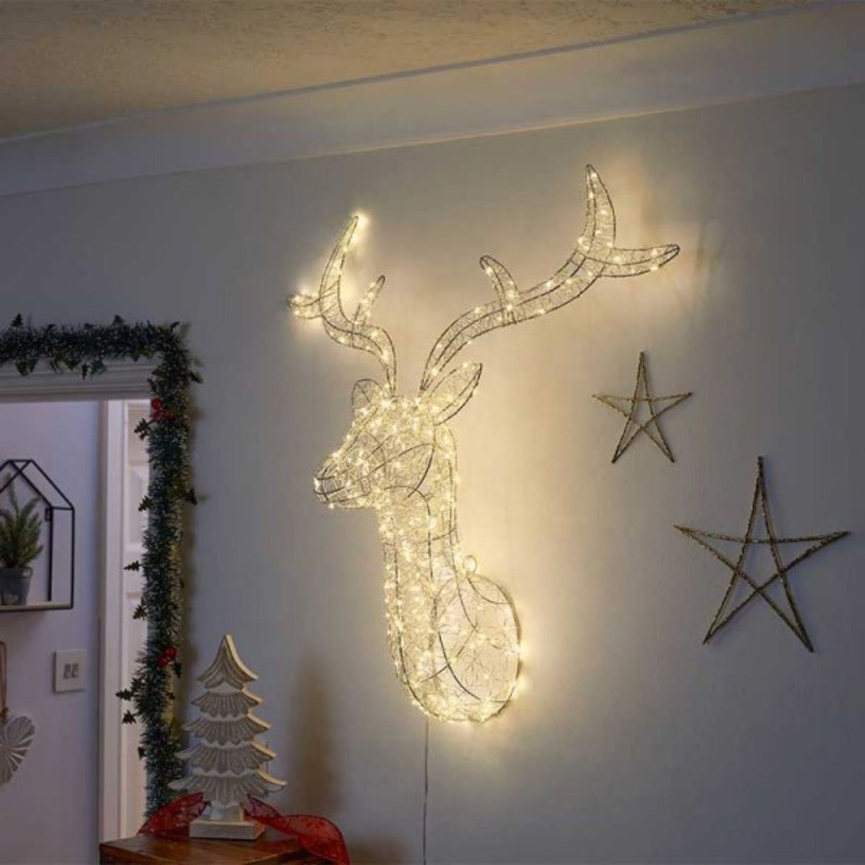 Three Kings 75cm 250 LED Stag Head