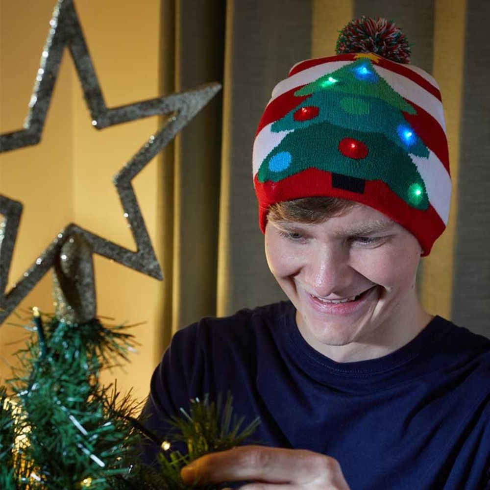 Three Kings Flashing Christmas Tree Beanie