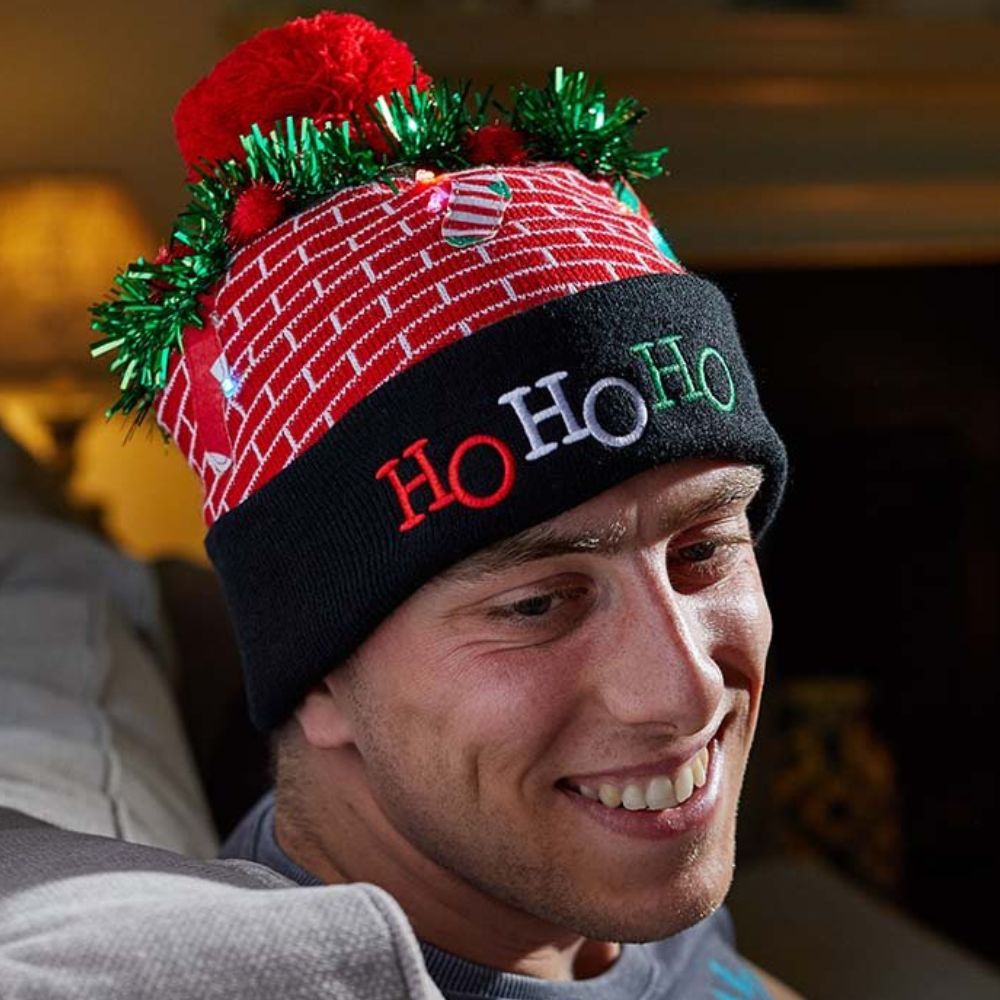 Three Kings Luxury 'Ho Ho Ho' Flashing Beanie