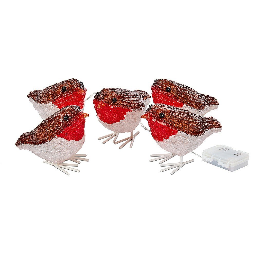 Three Kings Set of 5 LED Acrylic Robins