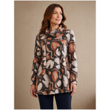 Tigi Abstract Leaf Tunic Top - Grey/Orange