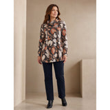 Tigi Abstract Leaf Tunic Top - Grey/Orange