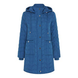 Tigi Cerulean Hooded Quilted Long Coat - Blue