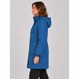Tigi Cerulean Hooded Quilted Long Coat - Blue
