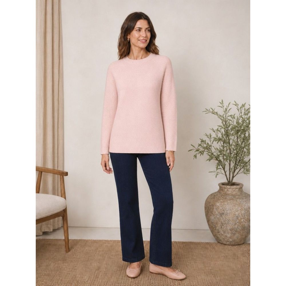 Tigi Chevron Knit Crew Neck Top - Pink