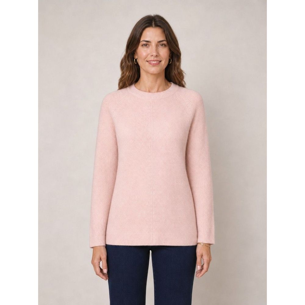 Tigi Chevron Knit Crew Neck Top - Pink