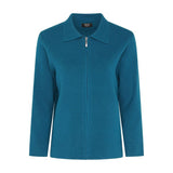 Tigi Collared Zip Detail Cardigan - Blue