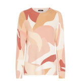 Tigi Crew Neck Abstract Print Jumper - Cream/Pink
