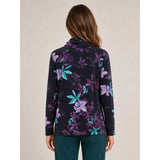 Tigi Dark Lily Print Cowl Neck -  Navy/Purple
