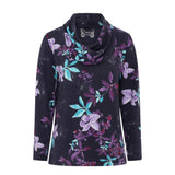 Tigi Dark Lily Print Cowl Neck -  Navy/Purple