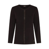 Tigi Embellished Dimante Crew Neck Top - Black