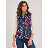 Tigi Floral Padded Zip Gilet - Navy/Pink