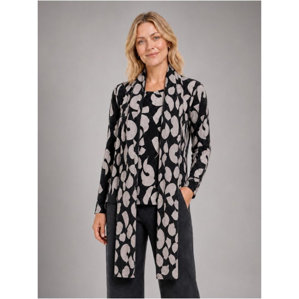 Tigi Geo Print 2 In 1 Scarf And Top - Black/Grey