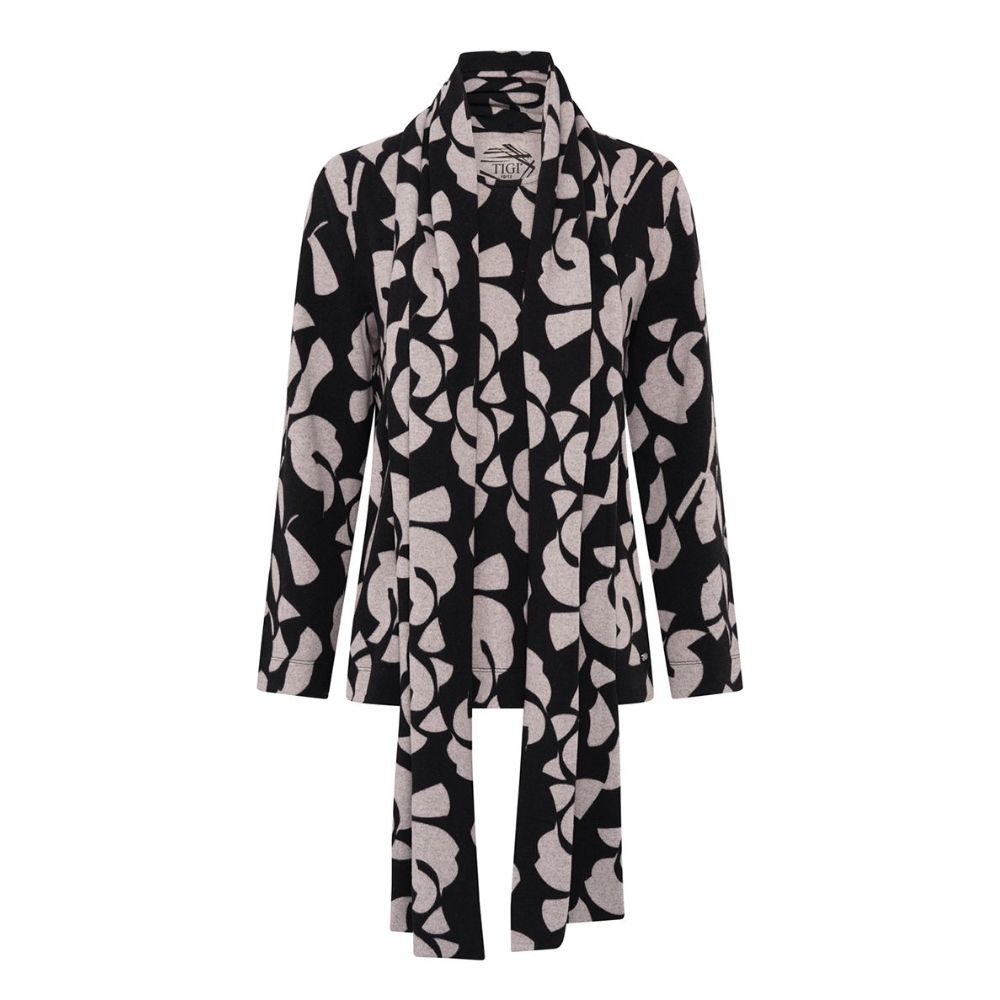 Tigi Geo Print 2 In 1 Scarf And Top - Black/Grey