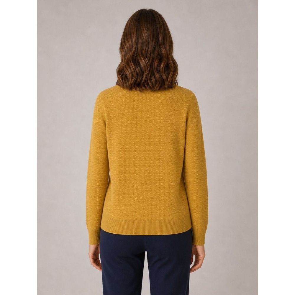 Tigi Lattice Knit Turtle Neck Jumper - Yellow