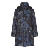 Tigi Leaf Print Long Coat - Blue