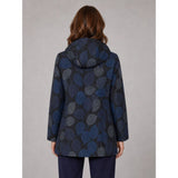 Tigi Leaf Print Long Coat - Blue