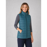 Tigi Padded Embossed Leaf Zip Gilet - Turquoise