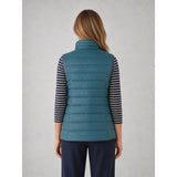 Tigi Padded Embossed Leaf Zip Gilet - Turquoise