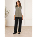 Tigi Padded Embossed Paisley Border Gilet - Khaki Green