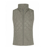 Tigi Padded Embossed Paisley Border Gilet - Khaki Green
