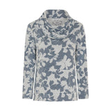 Tigi Patchwork Floral Cowl Neck Top - Blue