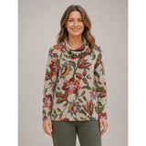 Tigi Persian Floral Cowl Neck Top - Grey