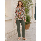 Tigi Persian Floral Cowl Neck Top - Grey