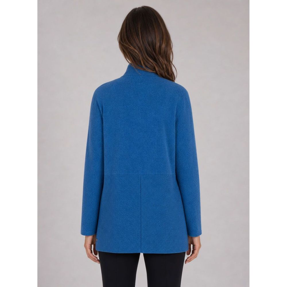 Tigi Rib Detail Open Cardigan - Blue