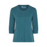 Tigi Round Neck Embroidered Leaves Top - Turquoise
