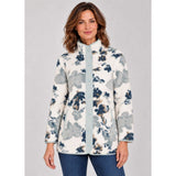 Tigi Soft Floral Borg Fleece Jacket - White