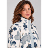 Tigi Soft Floral Borg Fleece Jacket - White