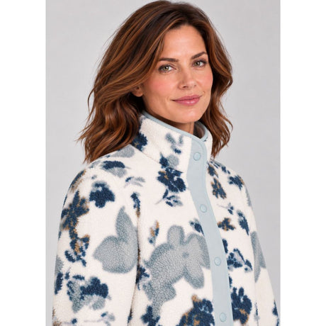 Tigi Soft Floral Borg Fleece Jacket - White
