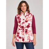 Tigi Soft Floral Fleece Zip Gilet - Ivory/Pink