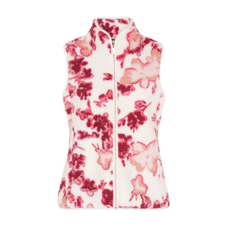 Tigi Soft Floral Fleece Zip Gilet - Ivory/Pink