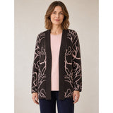 Tigi Squiggle Lines Jacquard Cardigan - Brown/Pink