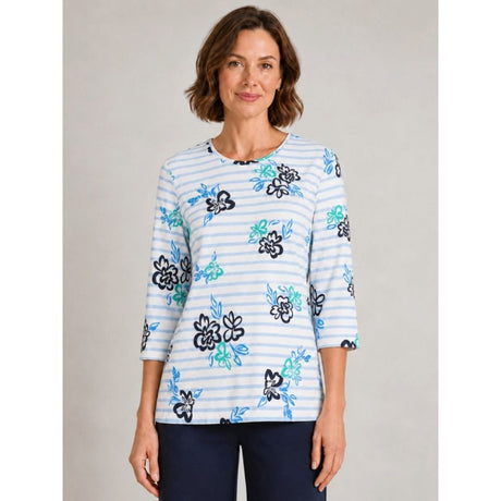 Tigi Stripe And Bloom Print Top - White