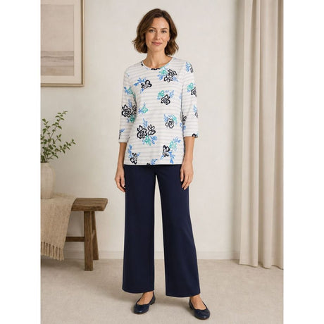 Tigi Stripe And Bloom Print Top - White