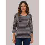 Tigi Stripes Soft Square Neck Top - Navy