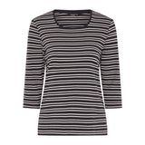 Tigi Stripes Soft Square Neck Top - Navy