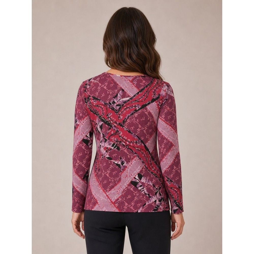 Tigi Woven Chain Round Neck Top - Pink