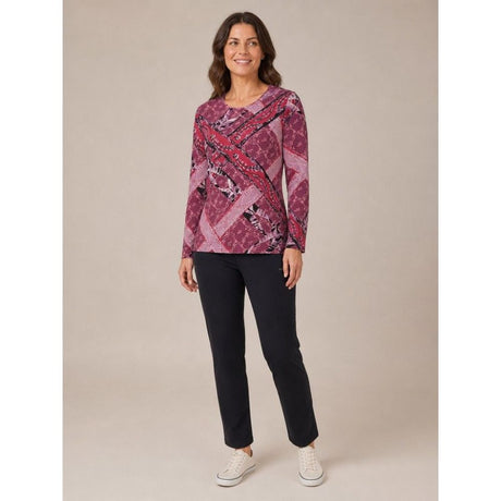 Tigi Woven Chain Round Neck Top - Pink
