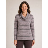 Tigi Melange Stripe Cowl Neck Top - Grey/Pink