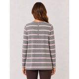 Tigi Yarn Dye Stripe Zip Detail Top - Grey/Pink