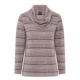 Tigi Melange Stripe Cowl Neck Top - Grey/Pink