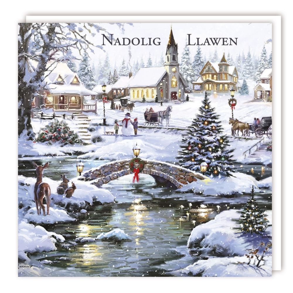 Tracks Publishing Bridge & Church Welsh Christmas Card