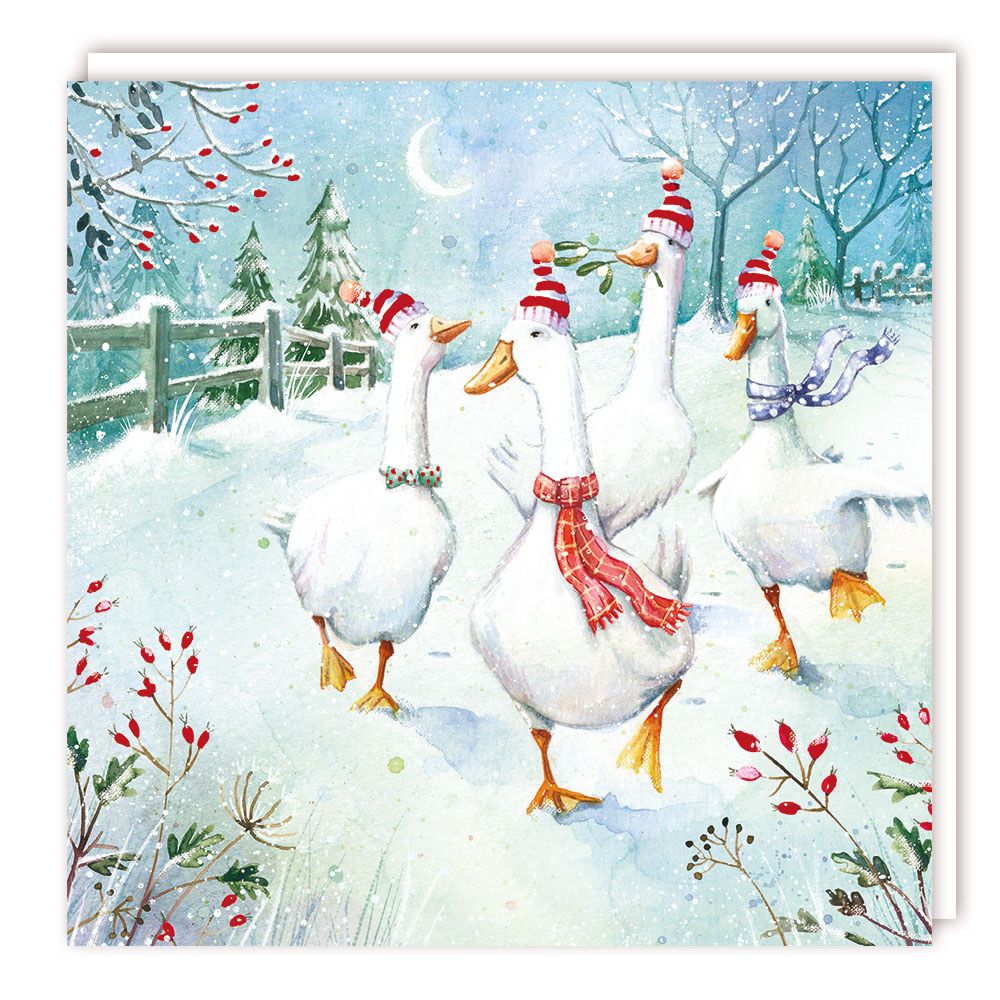 Tracks Greese wih Postbox and Hats Christmas Cards - (Pack of 5)