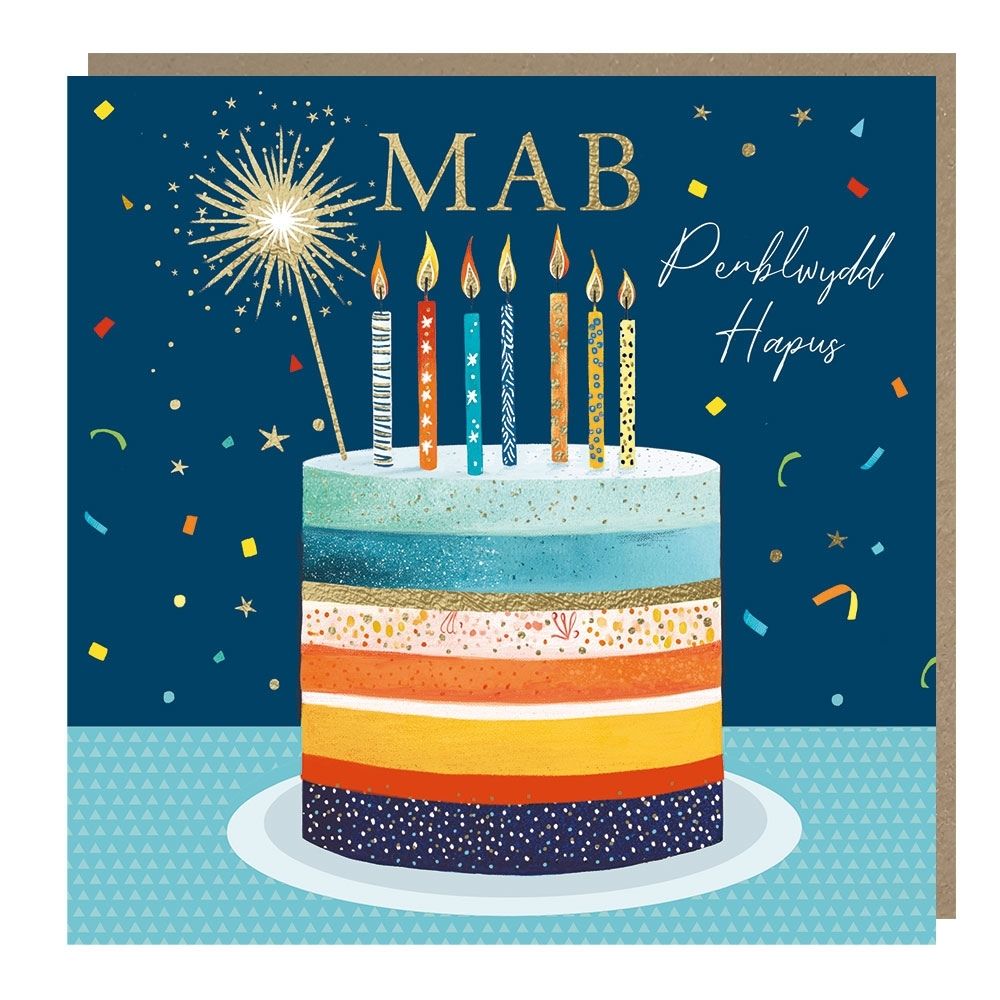Tracks Publishing Son Layered Cake Welsh Birthday Card