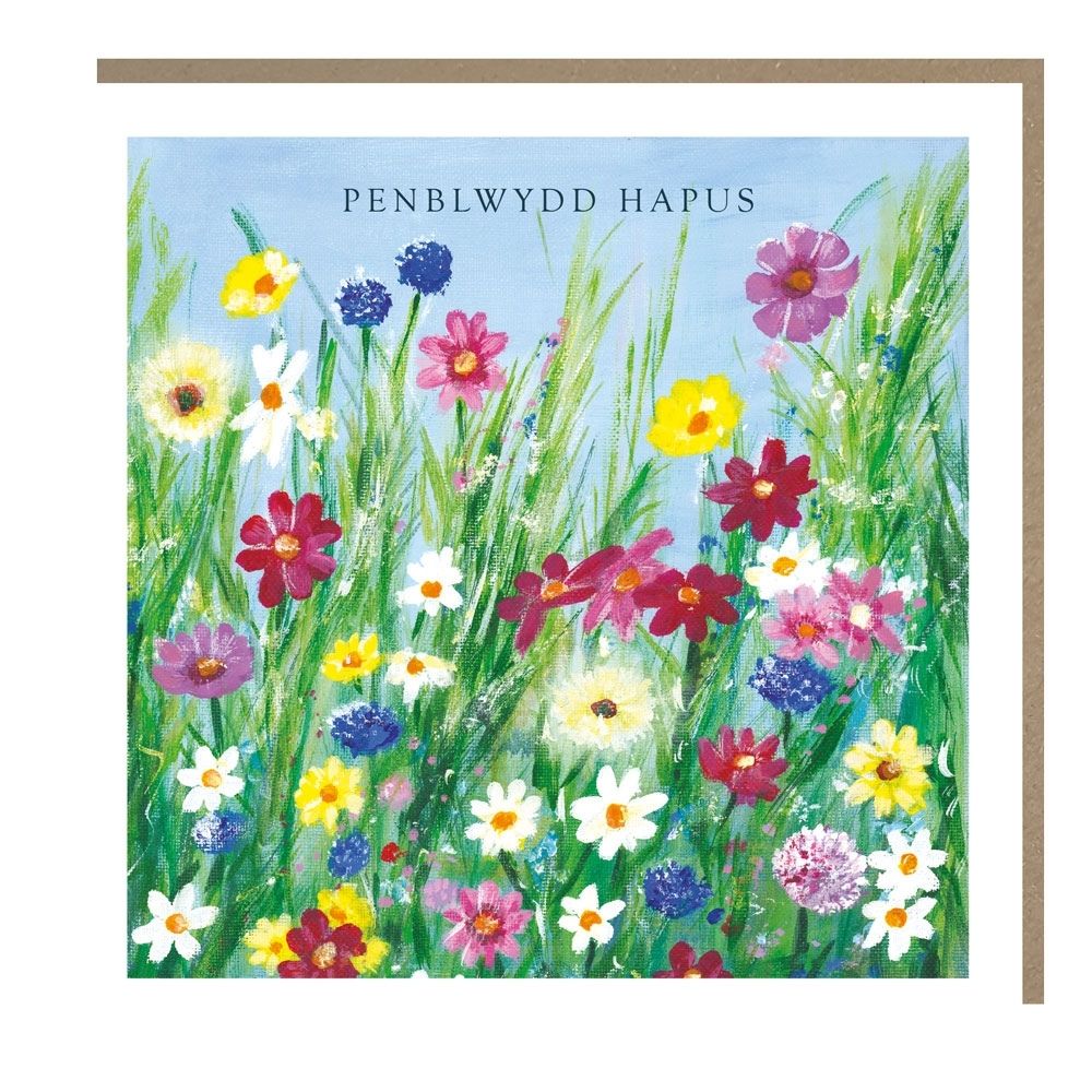 Tracks Publishing Summer Blooming Welsh Birthday Card